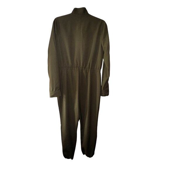 Anthropologie Harlyn Size 8 Green Military Jumpsuit Utility Coverall Army Pants - Picture 2 of 9
